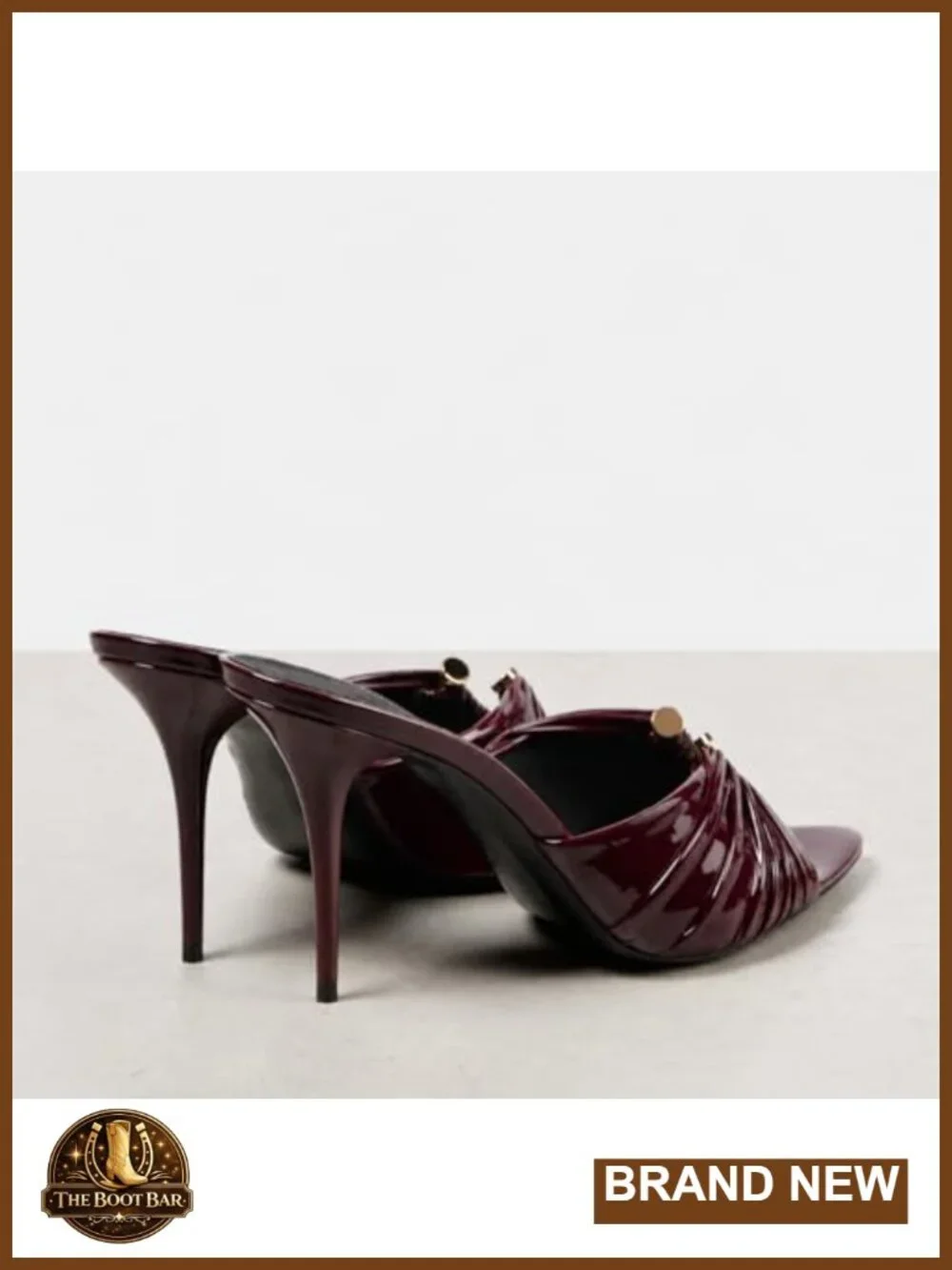Women's Stiletto Heeled Mules Open Pointed Toe Ruched Slip On Backless Sandals